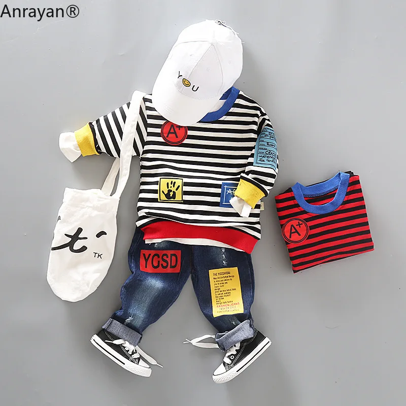 Autumn Children Baby Boys Girls Clothes Striped Sweatshirt Jeans 2pcs/Sets Child Toddler Fashion Cotton Clothing Kids Tracksuits
Autumn Children Baby Boys Girls Clothes Striped Sweatshirt Jeans 2pcs/Sets Child Toddler Fashion Cotton Clothing Kids Tracksuits