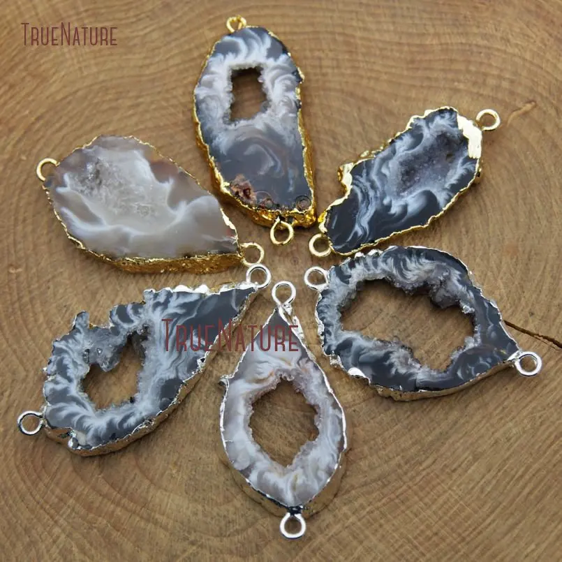 New Natural Druzy Geoge Irregular Shape Pendant Jewelry Agates Stone Double Connectors Approx 35*20 mm Charm PC9211
New Natural Druzy Geoge Irregular Shape Pendant Jewelry Agates Stone Double Connectors Approx 35*20 mm Charm PC9211