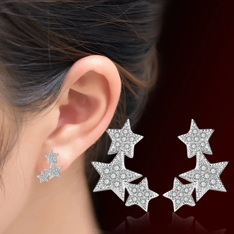 100% 925 sterling silver little star shiny crystal ladies`stud earrings female jewelry women gift wholesale drop shipping girl
100% 925 sterling silver little star shiny crystal ladies`stud earrings female jewelry women gift wholesale drop shipping girl