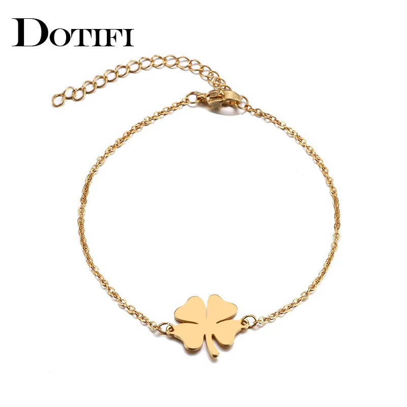 DOTIFI For Women Stainless Steel Bracelet Lucky Clover Gold Color Pulseira Feminina Lover Engagement Jewelry
DOTIFI For Women Stainless Steel Bracelet Lucky Clover Gold Color Pulseira Feminina Lover Engagement Jewelry