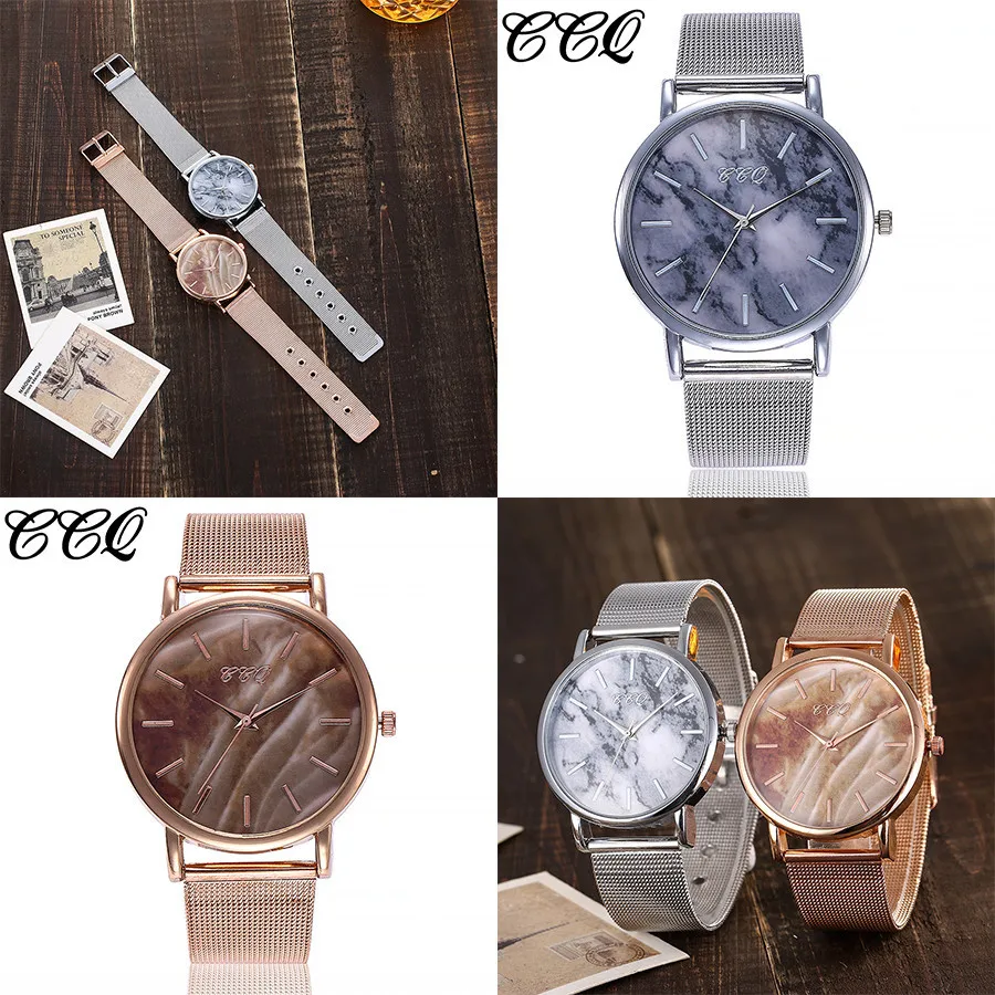 CCQ Luxury Brand Women's Watch Quartz Stainless Steel Marble Strap Men Watch Analog Ladies Dress Wristwatches montre homme #N05
CCQ Luxury Brand Women's Watch Quartz Stainless Steel Marble Strap Men Watch Analog Ladies Dress Wristwatches montre homme #N05