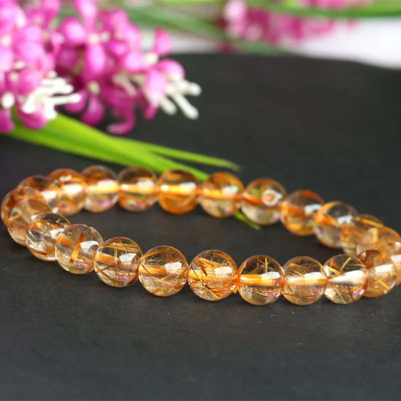 Discount Wholesale Natural Genuine Gold Copper Needle Rutile Quartz Finished Stretch Bracelet Round Jewelry Beads
Discount Wholesale Natural Genuine Gold Copper Needle Rutile Quartz Finished Stretch Bracelet Round Jewelry Beads
