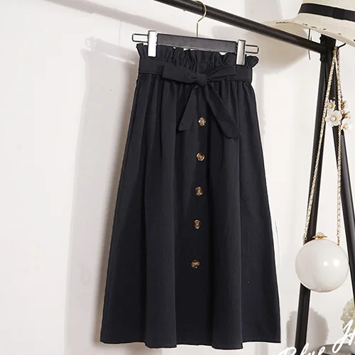 Elegant Button High Waist A-Line Skirt Spring Summer Women Skirts Midi Knee Length Female Pleated School Skirt Korean
Elegant Button High Waist A-Line Skirt Spring Summer Women Skirts Midi Knee Length Female Pleated School Skirt Korean