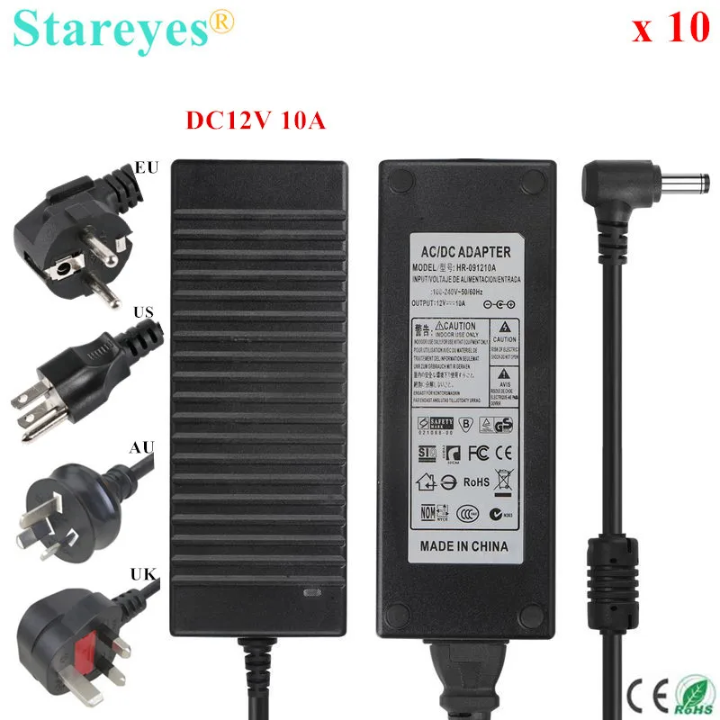 10 Pcs AC100-240V to DC12V 8A 10A EU US AU UK Plug Power Adapter Supply Converter Charger LED Strip Lighting Transformers CCTV
10 Pcs AC100-240V to DC12V 8A 10A EU US AU UK Plug Power Adapter Supply Converter Charger LED Strip Lighting Transformers CCTV