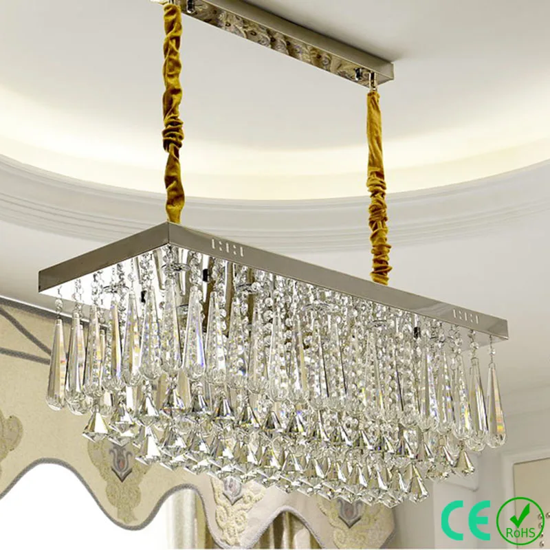 Chandelier light Chain Adjustable 95-245v Metal Base K9Crystal Dining Room Rectangle LED Light CE ROSH Custom Designed
Chandelier light Chain Adjustable 95-245v Metal Base K9Crystal Dining Room Rectangle LED Light CE ROSH Custom Designed