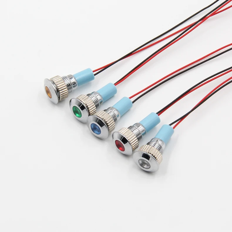 1PCS YT1837 Thread length 8 mm hole size 8mm Metal Shell LED Lamp 5 Color Signal Lamp With 150mm wire 9-24/220V
1PCS YT1837 Thread length 8 mm hole size 8mm Metal Shell LED Lamp 5 Color Signal Lamp With 150mm wire 9-24/220V