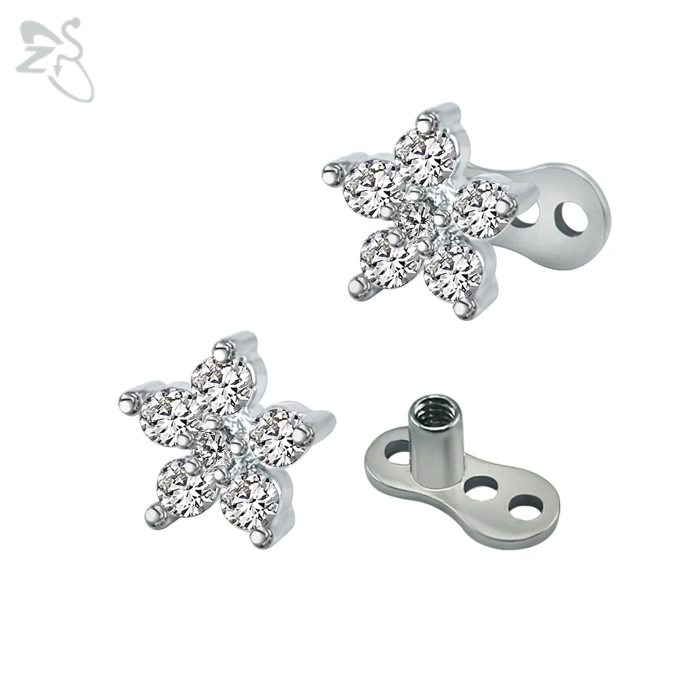 Mirco Flower Dermal Anchor Cubic Zirconia Crystal Gem Surgical Steel Surface Dermal Piercing Top Skin Diver Hide It Accessories
Mirco Flower Dermal Anchor Cubic Zirconia Crystal Gem Surgical Steel Surface Dermal Piercing Top Skin Diver Hide It Accessories