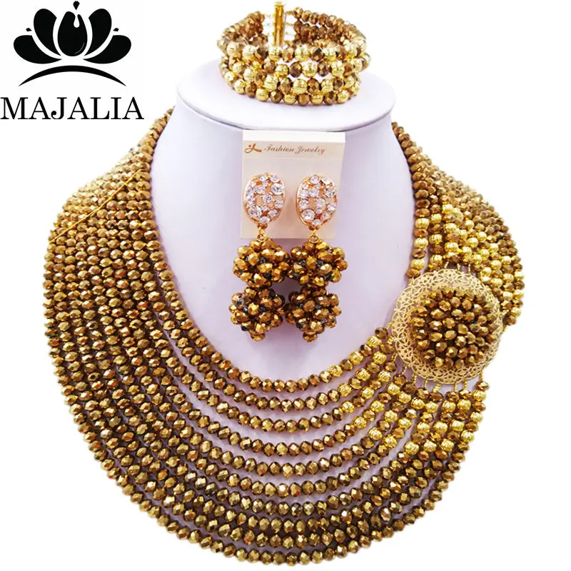 Majalia Fashion Nigeria Wedding African Beads Jewelry Set Gold ab Crystal Necklace Bridal Jewelry Sets Free Shipping 10KP010
Majalia Fashion Nigeria Wedding African Beads Jewelry Set Gold ab Crystal Necklace Bridal Jewelry Sets Free Shipping 10KP010
