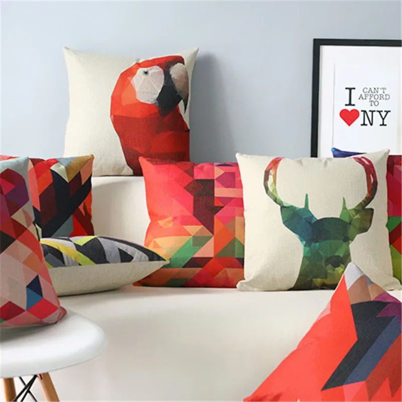 Parrots Birds Deer colorful Home Textile Cushion Covers Decorative seat car linen fashion Geometric red pillowcase almohada sofa
Parrots Birds Deer colorful Home Textile Cushion Covers Decorative seat car linen fashion Geometric red pillowcase almohada sofa