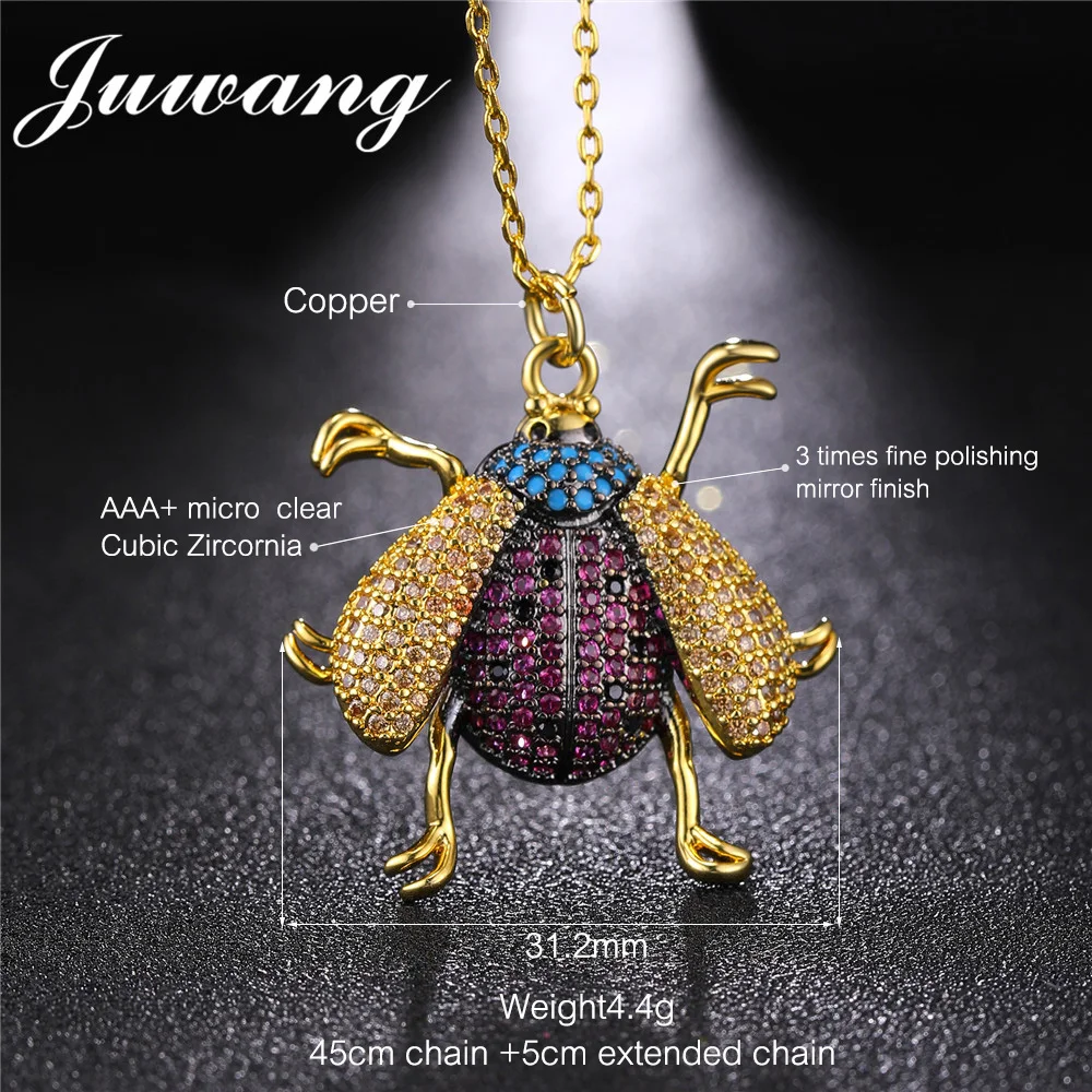 JUWANG Gold Color Insect Necklace for Woman Copper Beatle Pendant Chain Necklace Chokers Cubic Zircon Luxury Fashion Jewelry
JUWANG Gold Color Insect Necklace for Woman Copper Beatle Pendant Chain Necklace Chokers Cubic Zircon Luxury Fashion Jewelry