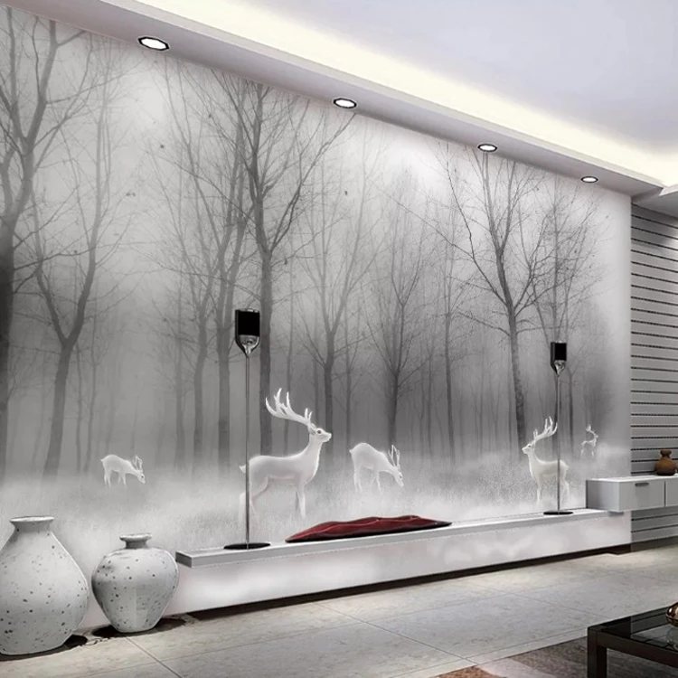 3D wallpaper living room bedroom murals modern black and white forest tree art TV wall murals Elk wallpaper for walls 3 d
3D wallpaper living room bedroom murals modern black and white forest tree art TV wall murals Elk wallpaper for walls 3 d
