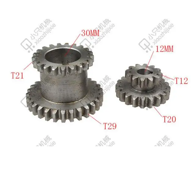 

free shipping CJ0618 2 pcs / set Teeth T29xT21 T20xT12 Dual Dears Metal Lathe Gears For Sale