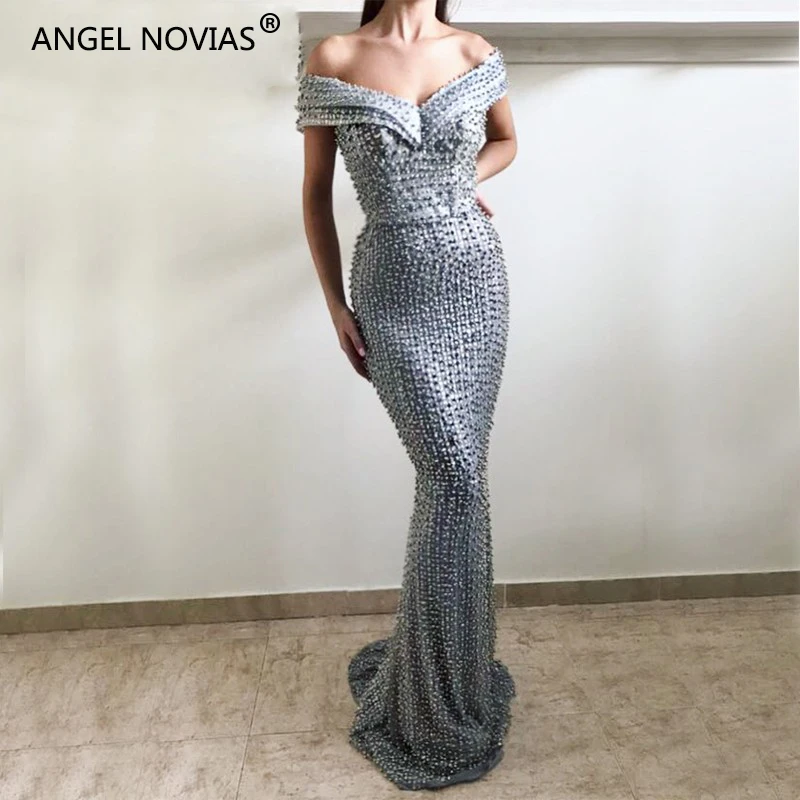ANGEL NOVIAS Long Little Mermaid Gray Abendkleider Dubai Saudi Arabic V Neck Women Evening Dresses 2020 with Pearls Avondjurken
ANGEL NOVIAS Long Little Mermaid Gray Abendkleider Dubai Saudi Arabic V Neck Women Evening Dresses 2020 with Pearls Avondjurken
