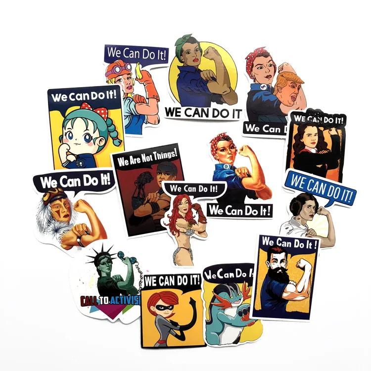 14pcs Feminist we can do it women pvc paster funny decal scrapbooking diy sticker decoration laptop waterproof cartoon accessory
14pcs Feminist we can do it women pvc paster funny decal scrapbooking diy sticker decoration laptop waterproof cartoon accessory
