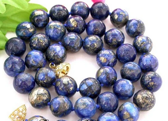 

Hot sale AAA 18" 12mm nature round lapis lazuli necklace