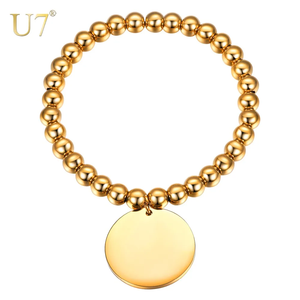 U7 Engraved Round Coin Stainless Steel Charm Bracelets For Women Bead Stretch Bracelet & Bangle Vintage Men's Jewelry 6mm H1079
U7 Engraved Round Coin Stainless Steel Charm Bracelets For Women Bead Stretch Bracelet & Bangle Vintage Men's Jewelry 6mm H1079