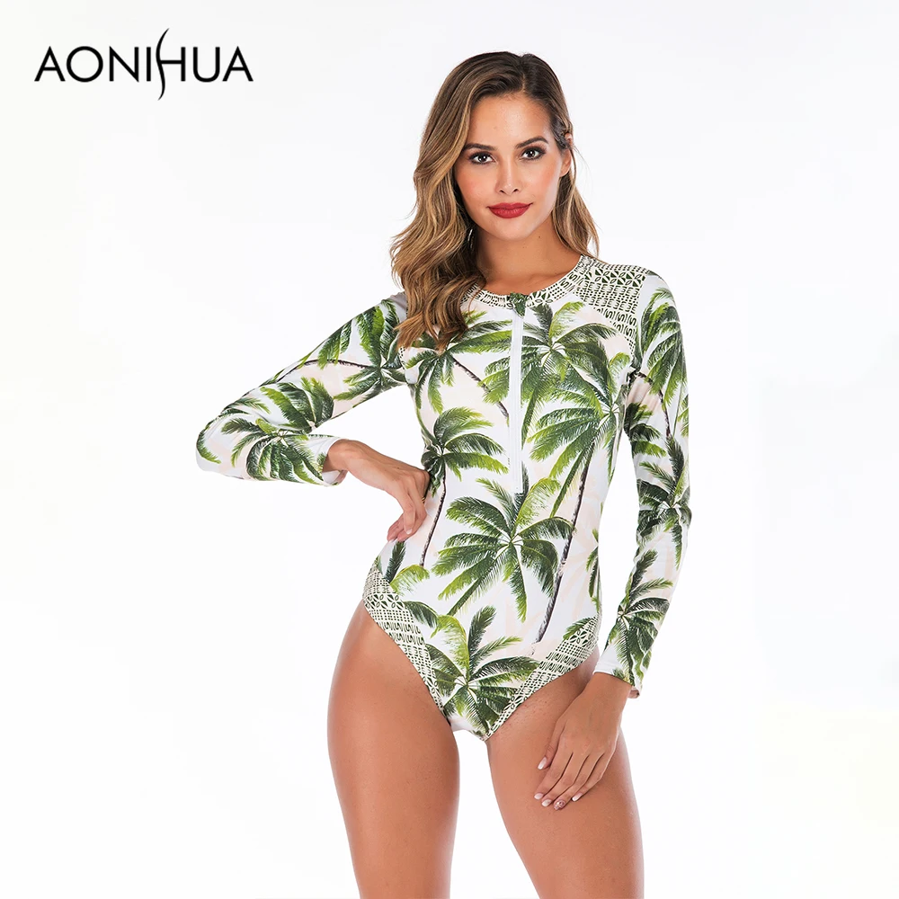 Aonihua Swimming Suit For Women Palm Pritned One Piece Swimsuit Front Printed Womens Bathing Suits Bodysuit Beach Wear 6637
Aonihua Swimming Suit For Women Palm Pritned One Piece Swimsuit Front Printed Womens Bathing Suits Bodysuit Beach Wear 6637