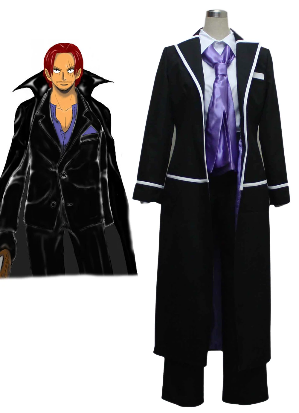 S-3XL Hot One Piece Anime Cosplay Halloween "Red-Haired" Shanks Cos Man Woman Cosplay Costume coat+shirt+pants+tie
S-3XL Hot One Piece Anime Cosplay Halloween "Red-Haired" Shanks Cos Man Woman Cosplay Costume coat+shirt+pants+tie