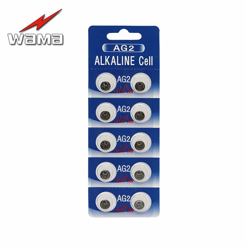 10pcs/pack WAMA AG2 LR726 396A 607 S30 556 Button Cell Coin Alkaline Battery 1.5V Watches
10pcs/pack WAMA AG2 LR726 396A 607 S30 556 Button Cell Coin Alkaline Battery 1.5V Watches