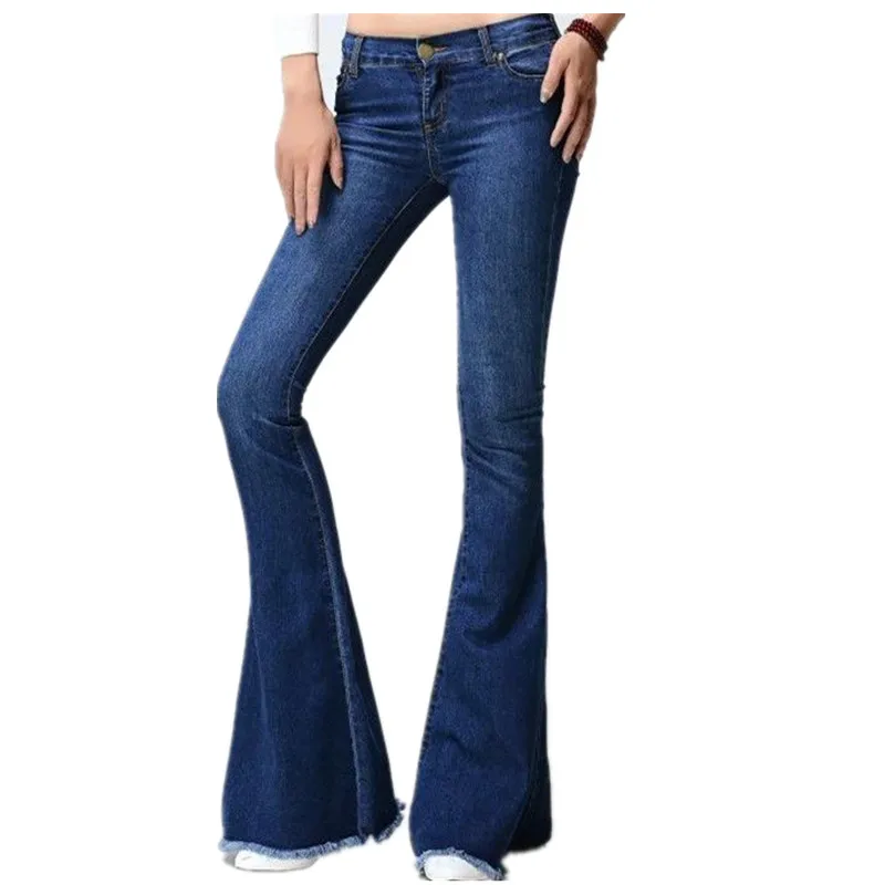 Free shipping Fashion Female Mid Waist Bell Bottom Jeans Womens Boot Cut denim pants vintage wide leg flare jeans 061801
Free shipping Fashion Female Mid Waist Bell Bottom Jeans Womens Boot Cut denim pants vintage wide leg flare jeans 061801