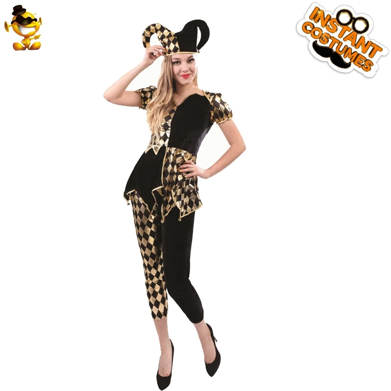Women Funny Clown Costume Carnival Fashionable Clown Suits Halloween Fancy Dress Beauty Jumpsuit with Hat for Adult Party Set
Women Funny Clown Costume Carnival Fashionable Clown Suits Halloween Fancy Dress Beauty Jumpsuit with Hat for Adult Party Set