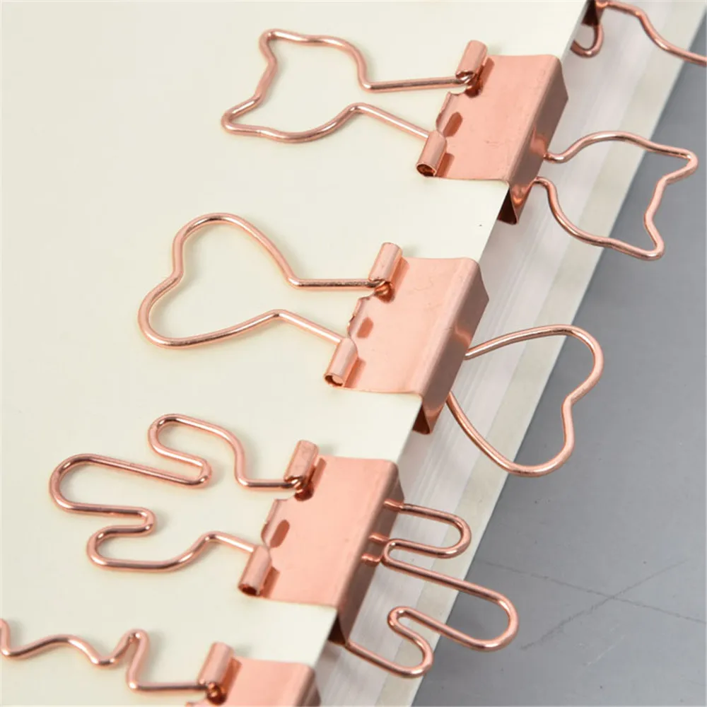 10pcs Metal Binder Clips Rose Gold Color Cartoon Cat Cactus Penguin Shape Clamps Photos Tickets Notes Letter Paper Clips Kawaii
10pcs Metal Binder Clips Rose Gold Color Cartoon Cat Cactus Penguin Shape Clamps Photos Tickets Notes Letter Paper Clips Kawaii