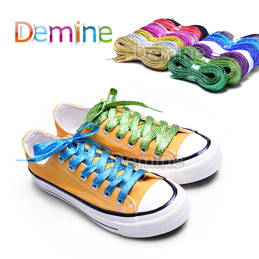 Colorful Man Women Shoelaces of Sneakers Metallic Glitter Shiny Gold Shoelace Silver Flat Shoe Laces Sports Running Shoe Lacing
Colorful Man Women Shoelaces of Sneakers Metallic Glitter Shiny Gold Shoelace Silver Flat Shoe Laces Sports Running Shoe Lacing