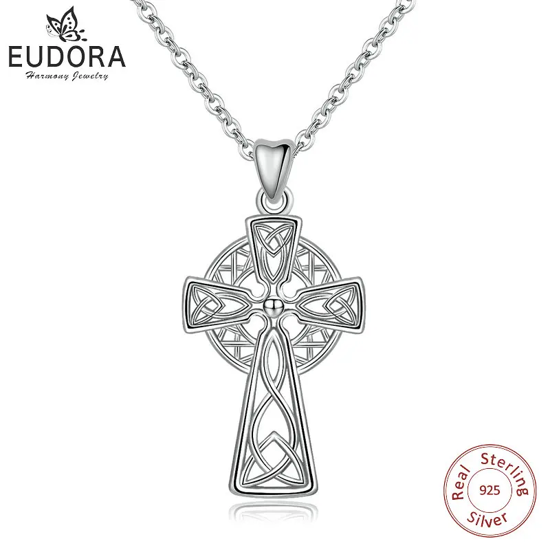 EUDORA 925 Sterling Silver Celtics Knot Vintage Cross Pendant Necklace Sterling Silver Celtics Jewelry Gorgeous Gifts CYD240
EUDORA 925 Sterling Silver Celtics Knot Vintage Cross Pendant Necklace Sterling Silver Celtics Jewelry Gorgeous Gifts CYD240