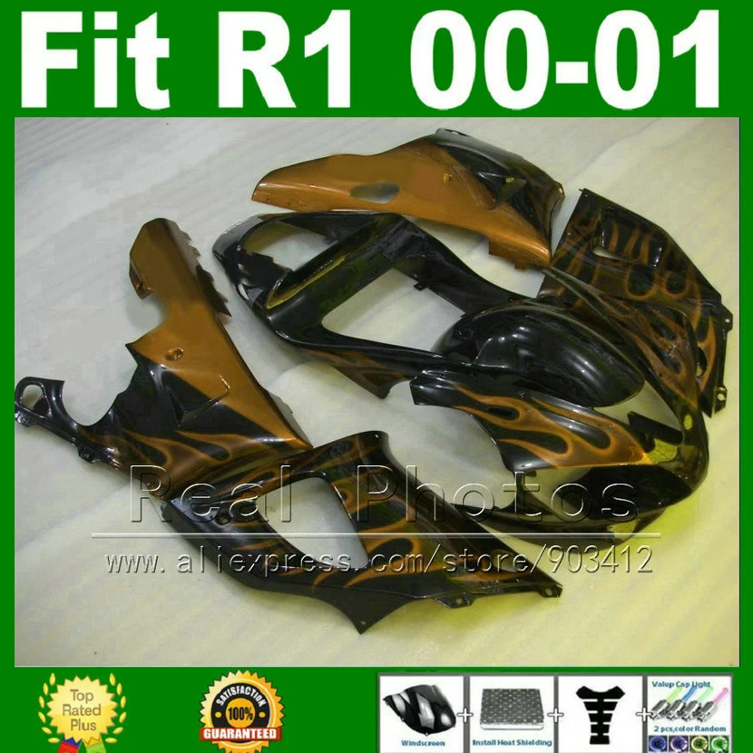 Gold flames Fairings for YAMAHA YZF R1 2000 2001 good paint plastic kit YZFR1 00 01 YZF1000 YZF-R1 fairing kits parts N76C
Gold flames Fairings for YAMAHA YZF R1 2000 2001 good paint plastic kit YZFR1 00 01 YZF1000 YZF-R1 fairing kits parts N76C