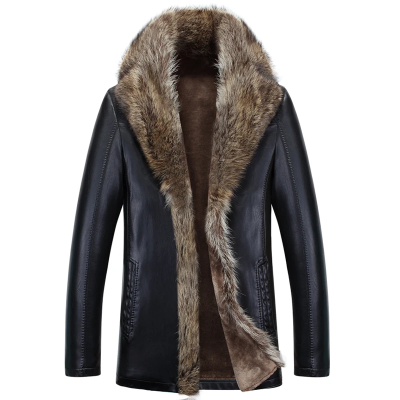 new arrival Leather clothing raccoon fur warm one piece leather male thick outerwear luxury men's plus size XL 2XL 3XL 4XL
new arrival Leather clothing raccoon fur warm one piece leather male thick outerwear luxury men's plus size XL 2XL 3XL 4XL