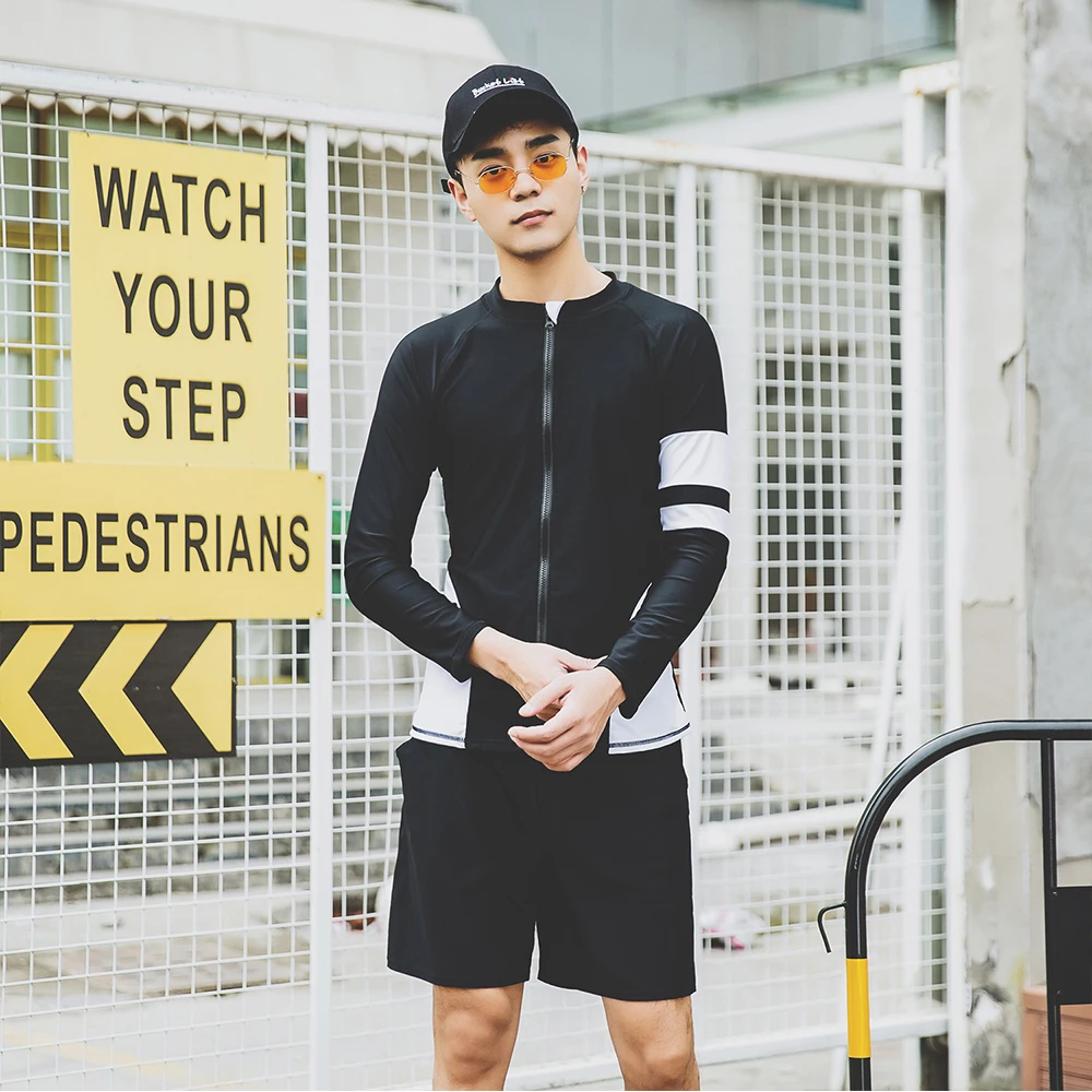 Aonihua Men's Long Sleeve Two Piece Separate Swimsuit Zipper Design Slim Swimwear For Teens Fashion Trend M-3XL 1937
Aonihua Men's Long Sleeve Two Piece Separate Swimsuit Zipper Design Slim Swimwear For Teens Fashion Trend M-3XL 1937