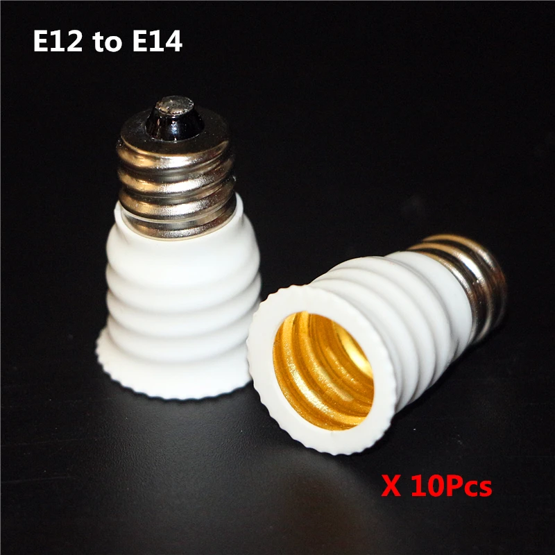 10Pcs/Lot E12 to E14 White Color Fireproof ABS Material Lamp Holder Converter e12 - e14 High Quality LED Bulb Light Adapter Base
10Pcs/Lot E12 to E14 White Color Fireproof ABS Material Lamp Holder Converter e12 - e14 High Quality LED Bulb Light Adapter Base