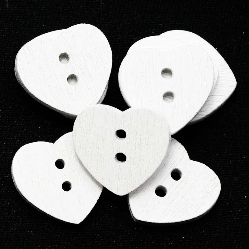 100PCs White Dyed Heart Love Wooden Buttons 15x13mm Sewing Scrapbooking Crafts Handmade For Wedding Decor 2 Holes Wood Button
100PCs White Dyed Heart Love Wooden Buttons 15x13mm Sewing Scrapbooking Crafts Handmade For Wedding Decor 2 Holes Wood Button