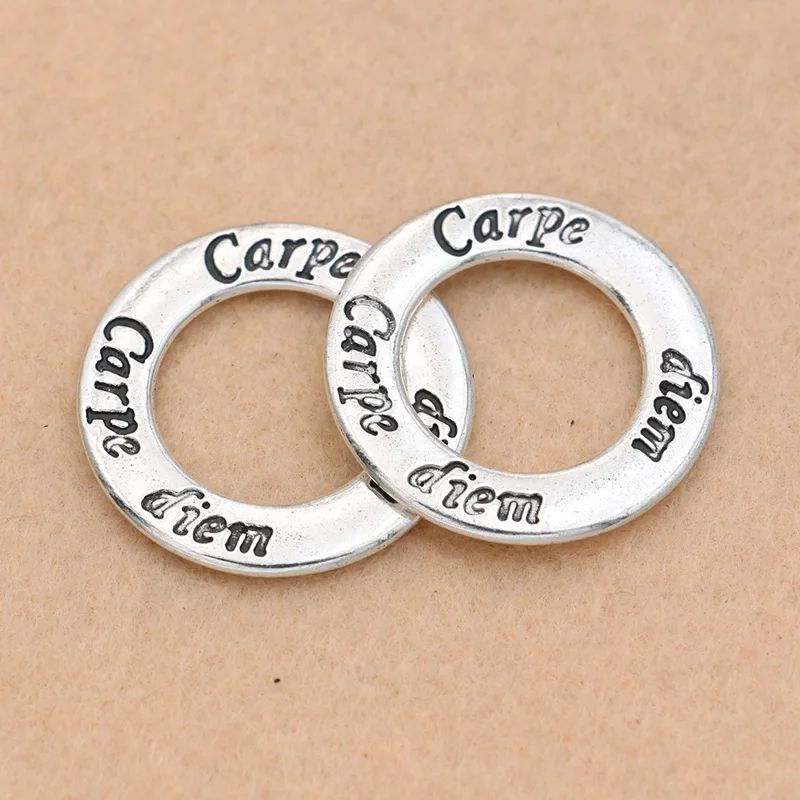4pcs Antique Silver Plated Carpe Diem Charm Pendants Jewelry DIY Jewelry Making Bracelet Handmade Craft 30mm
4pcs Antique Silver Plated Carpe Diem Charm Pendants Jewelry DIY Jewelry Making Bracelet Handmade Craft 30mm