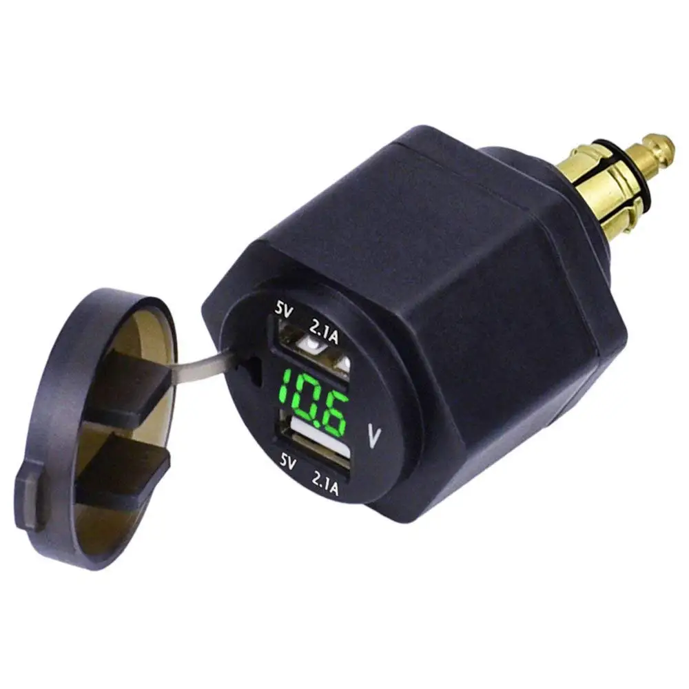 Powerlet Plug to Dual USB Charger Socket Adapter with LED Voltmeter for BMW Motorcycle/Phone/iPhone/GPS/SatNav
Powerlet Plug to Dual USB Charger Socket Adapter with LED Voltmeter for BMW Motorcycle/Phone/iPhone/GPS/SatNav
