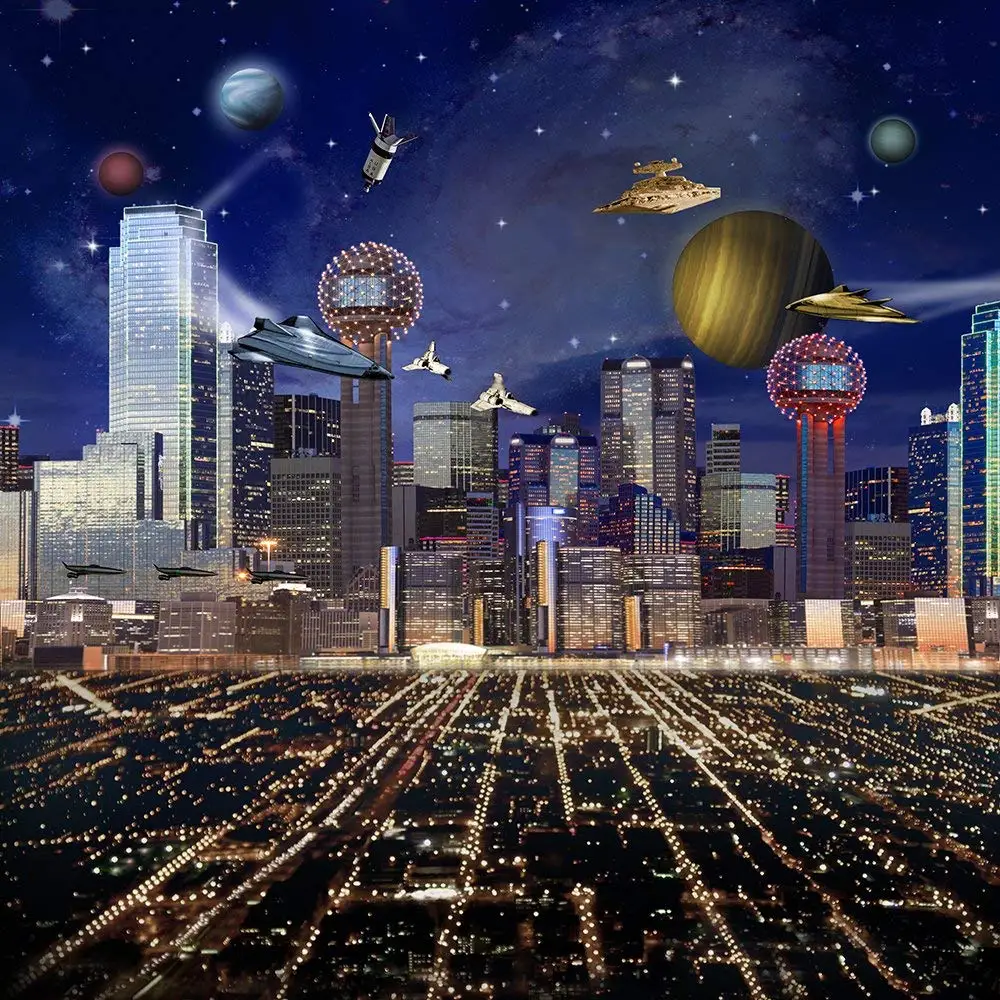 Космический город Skyline Planet Star UFO фон Высокое качество компьютерная Печать Дети фото фон
Космический город Skyline Planet Star UFO фон Высокое качество компьютерная Печать Дети фото фон