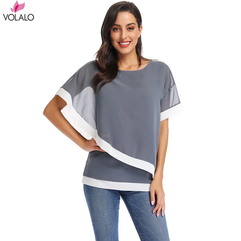 VOLALO Chiffon Blouse 2023 New Casual Short Sleeve Women Tops And Blouses Fashion Patchwork Shirt Blusas Camiseta Mujer 5XL
VOLALO Chiffon Blouse 2023 New Casual Short Sleeve Women Tops And Blouses Fashion Patchwork Shirt Blusas Camiseta Mujer 5XL