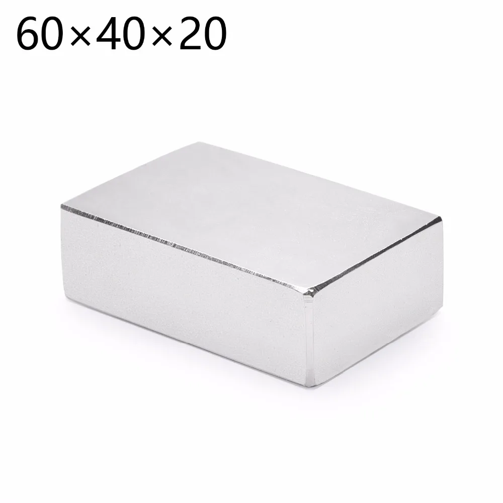 Суперпрочный магнит NdFeB 60x40x20 мм 60*40*20 1 шт. 60 x 40 20 Магниты | Обустройство дома