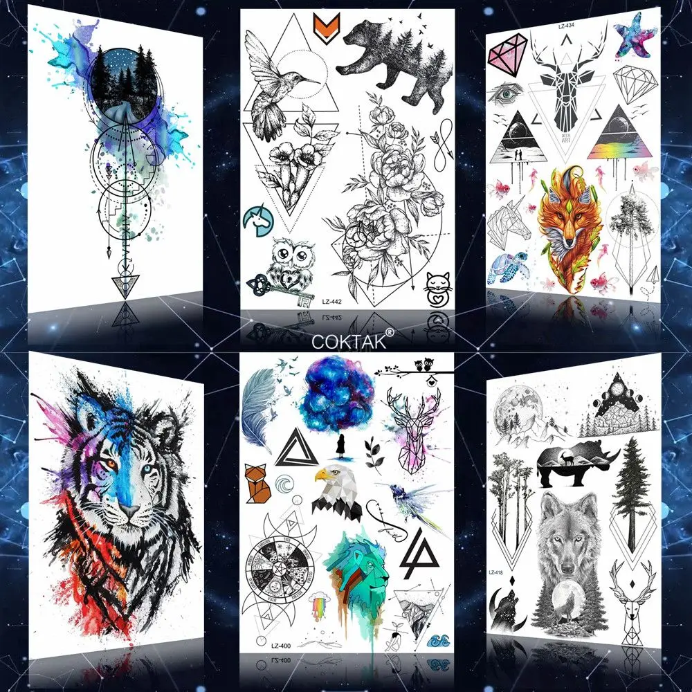 Waterproof Geometric Hummingbird Flower Temporary Tattoos Women Stickers Lion Planet Fake Tattoo Bear Fake Moon Men Art Tatoo
Waterproof Geometric Hummingbird Flower Temporary Tattoos Women Stickers Lion Planet Fake Tattoo Bear Fake Moon Men Art Tatoo