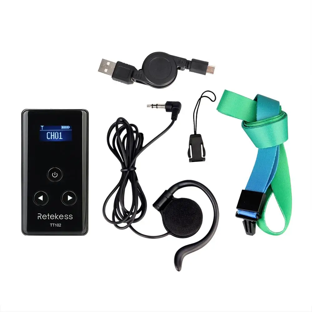 Retekess TT102 Wireless Audio Receiver 99 Channel 195-230 MHz for Tour Guide System Simultaneous Interpreting Meeting Teaching
Retekess TT102 Wireless Audio Receiver 99 Channel 195-230 MHz for Tour Guide System Simultaneous Interpreting Meeting Teaching