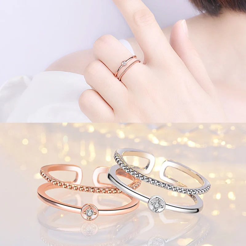 2019 New Rose Gold Double Opening Ring for Women's Crystal Zircon Engagement Rings Fashion Jewelry Crystal
2019 New Rose Gold Double Opening Ring for Women's Crystal Zircon Engagement Rings Fashion Jewelry Crystal
