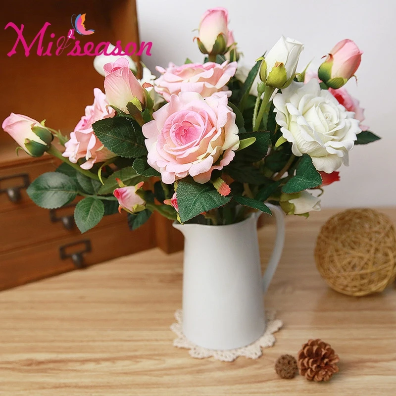 37cm Artificial Flannel Small Rose Flowers Real Touch 3 heads Silk Flower Fake Leaf Home Wedding Decorative Flower
37cm Artificial Flannel Small Rose Flowers Real Touch 3 heads Silk Flower Fake Leaf Home Wedding Decorative Flower