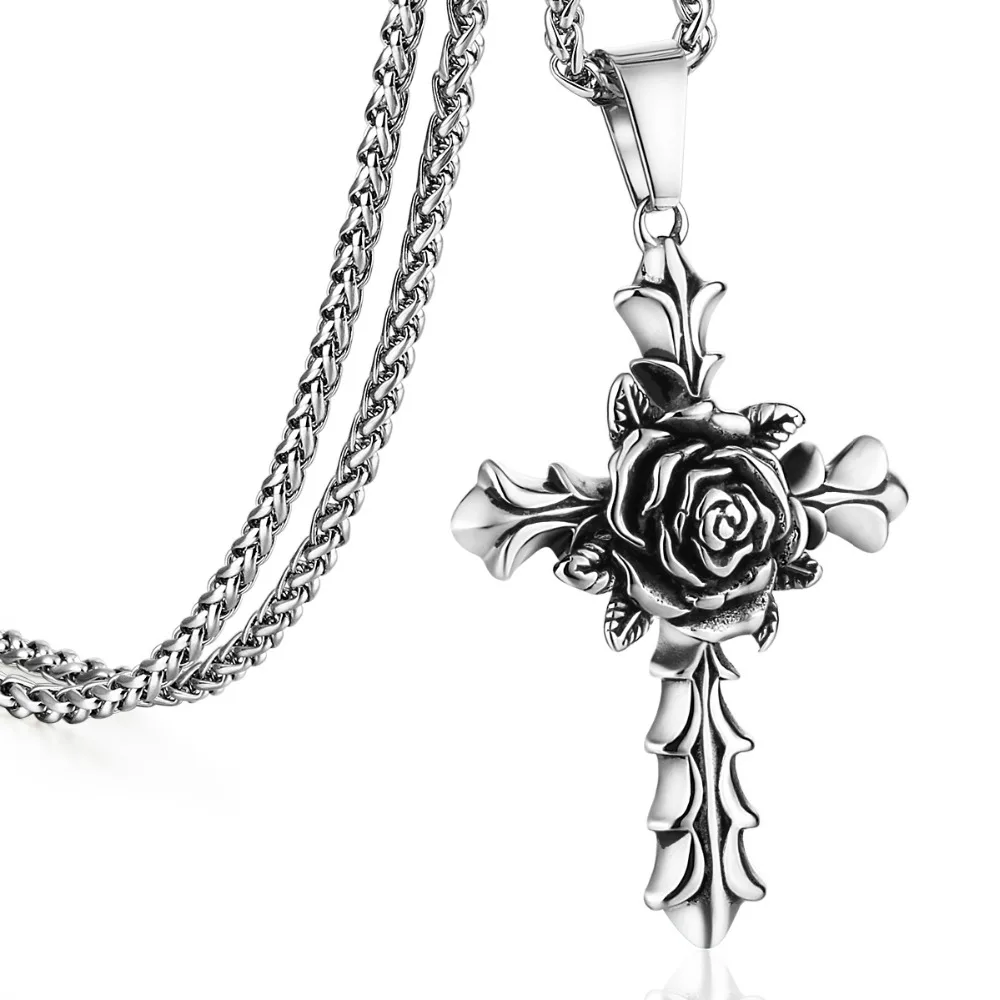 Hiphop/Rock Flower Pattern Stainless Steel Necklaces Link Chain Collier for Men Women Cross Pendant Necklace Party Jewelry
Hiphop/Rock Flower Pattern Stainless Steel Necklaces Link Chain Collier for Men Women Cross Pendant Necklace Party Jewelry
