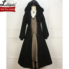 Женское длинное шерстяное пальто с капюшоном на заказ