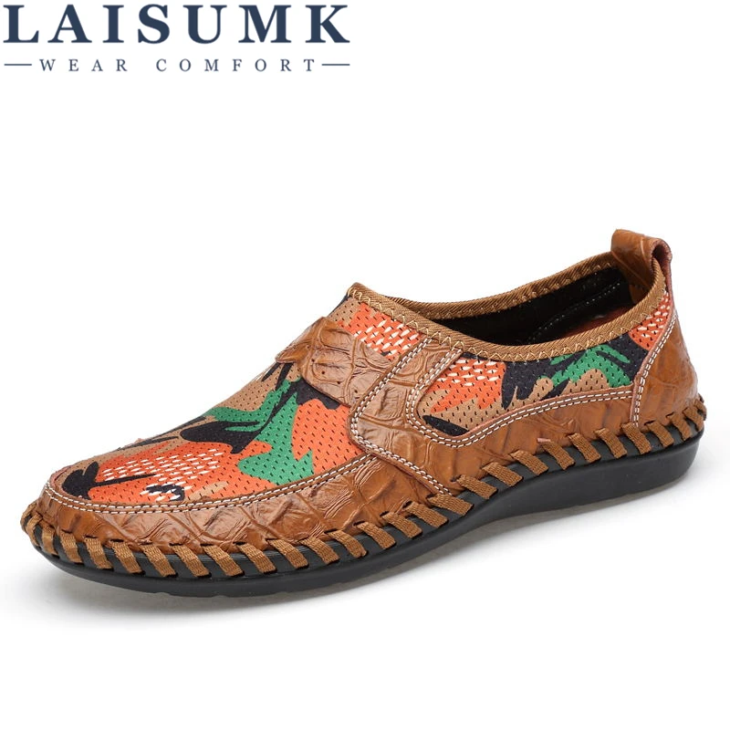 LAISUMK Summer Breathable Mesh Shoes Mens Casual Genuine Leather Slip On Brand Fashion Soft Comfortable Sneakers
LAISUMK Summer Breathable Mesh Shoes Mens Casual Genuine Leather Slip On Brand Fashion Soft Comfortable Sneakers