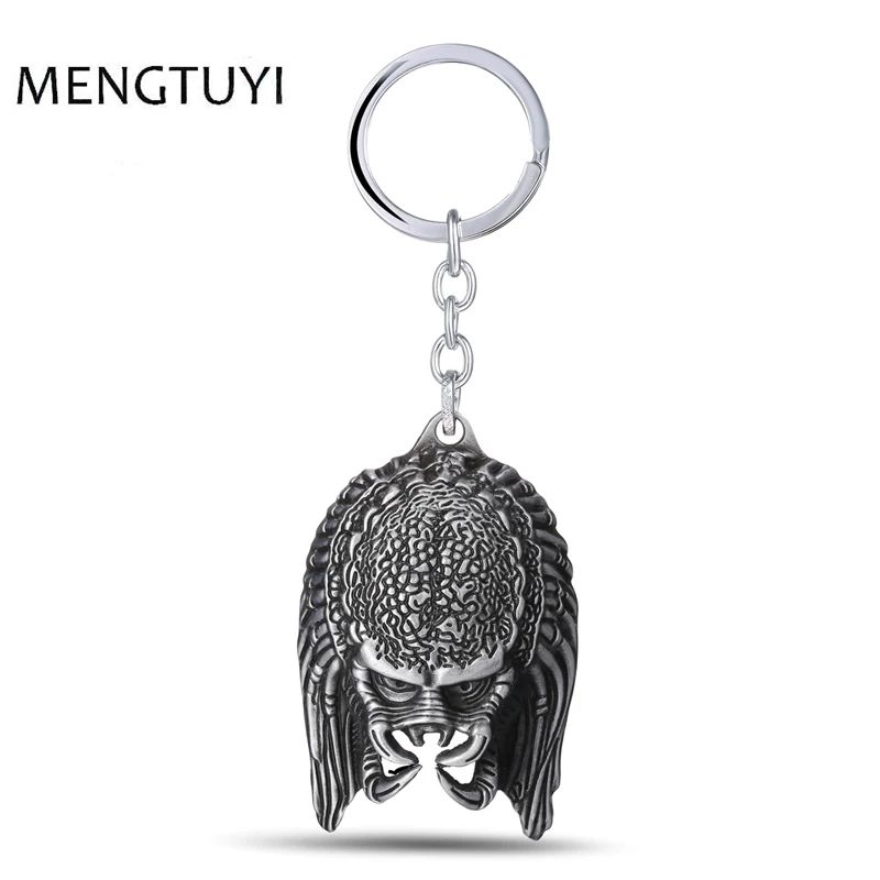 J store Hot Movie Alien Predator Mask Metal Keychain for Fans Men Women car Chaveiro Gold Silver Key chain Ring movie souvenir
J store Hot Movie Alien Predator Mask Metal Keychain for Fans Men Women car Chaveiro Gold Silver Key chain Ring movie souvenir