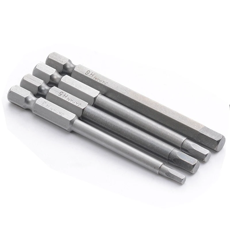 4pcs 75mm 1/4" Hex S2 Steel Inner Hexagon Head Screw Driver Screwdrivers Kit Hand Tools Magnetic Drill Screwdriver Set Bits Tool |