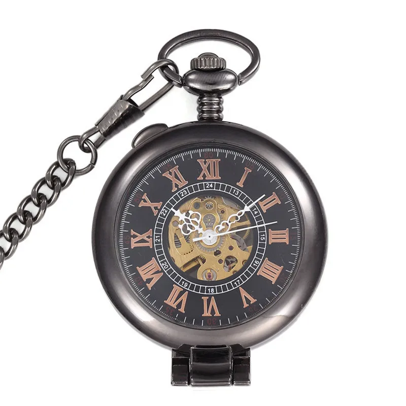 Retro Black Skeleton Automatic Mechanical Pocket Watch Men's Watch Vintage Hand Wind Clock Necklace Multifunction Transparent
Retro Black Skeleton Automatic Mechanical Pocket Watch Men's Watch Vintage Hand Wind Clock Necklace Multifunction Transparent
