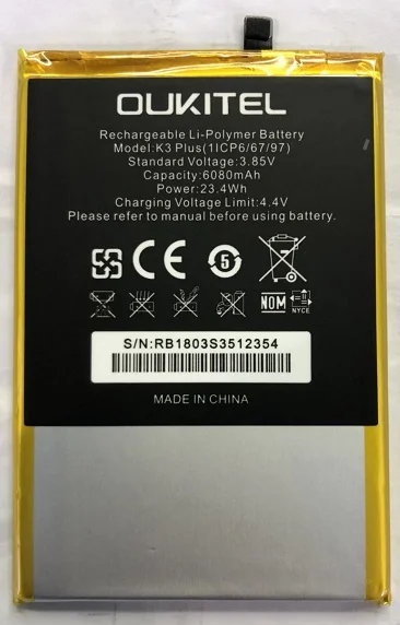 Mobile phone battery OUKITEL K3 PLUS battery 6080mAh Long standby time High capacit OUKITEL Mobile Accessories
Mobile phone battery OUKITEL K3 PLUS battery 6080mAh Long standby time High capacit OUKITEL Mobile Accessories