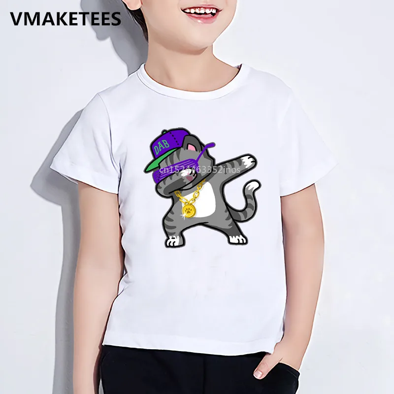 

Детская летняя футболка для девочек и мальчиков, Детская футболка с мультяшным принтом единорога/кролика/кошки/панды/собаки, Забавная детс...